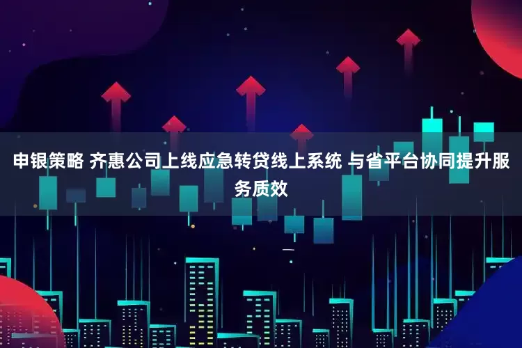 申银策略 齐惠公司上线应急转贷线上系统 与省平台协同提升服务质效
