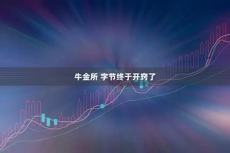 牛金所 字节终于开窍了